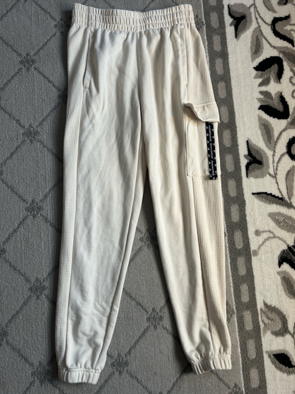 adidas Cream Cargo Joggers with Side Pocket